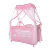 Patut pliabil stil baldachin Magic Sleep, cu accesorii, Mellow Rose Ballerina Bear