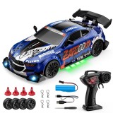 Masina Racing Drift cu telecomanda, lumini LED, 2 seturi de Anvelope, acumulator inclus 20X9.5X6 cm