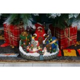 Decoratiune sat Craciun, 11 LED-uri cu lumina calda, alimentare baterii, Oem