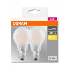 Set Becuri LED Osram Bulb, 7 W, 2700 K, 806 Lumeni, 220 V, E27, 10000 ore, A++, 2 bucati foto
