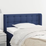 VidaXL Tăblie de pat cu aripioare albastru 103x16x78/88 cm textil
