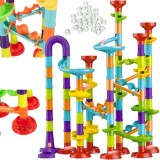 Pista cu bile 3D pentru copii, 113 piese si 30 bile, multicolora
