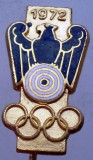 II.206 INSIGNA STICKPIN GERMANIA TIR OLIMPIADA CERCURI OLIMPICE 1972