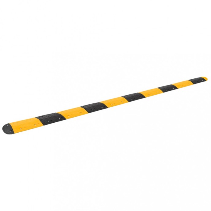 Prag limitator viteză galben și negru, 517x32,5x4 cm, cauciuc