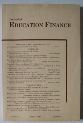 JOURNAL OF EDUCATION FINANCE , NUMBER 4 , SPRING , 1990 foto