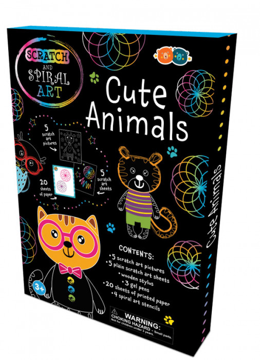 Set Creatie Scratch &amp; Spiral - Animale Dragute