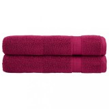 Cumpara ieftin Prosoape premium SOLUND 2 buc roșu bordo 100x200cm 600gsm