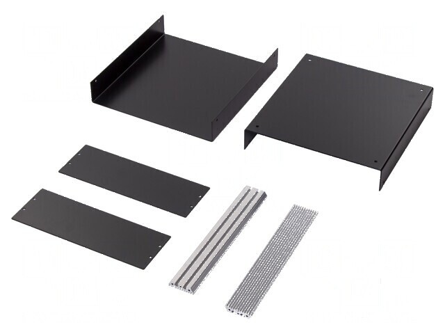 Carcasă aluminiu neagră 250mm x 260mm x 90mm