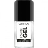 Baza si top gel pentru unghii Power Gel 2 in 1, 10.5ml, Catrice