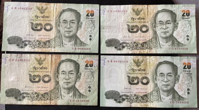 THAILANDA - 4 X 20 BAHTI - 2013 foto