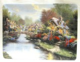FARFURIE DECORATIVA PORTELAN DECOR THOMAS KINKADE BRADEX EDITIE LIMITATA LAMPLIGHT BRIDGE 21 CM