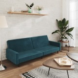 VidaXL Canapea extensibilă cu 2 locuri, albastru, catifea