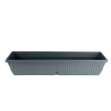 Jardiniera din plastic Verbena, cu suport, interior / exterior, dreptunghiulara, antracit, 80 x 20 x 15.5 cm