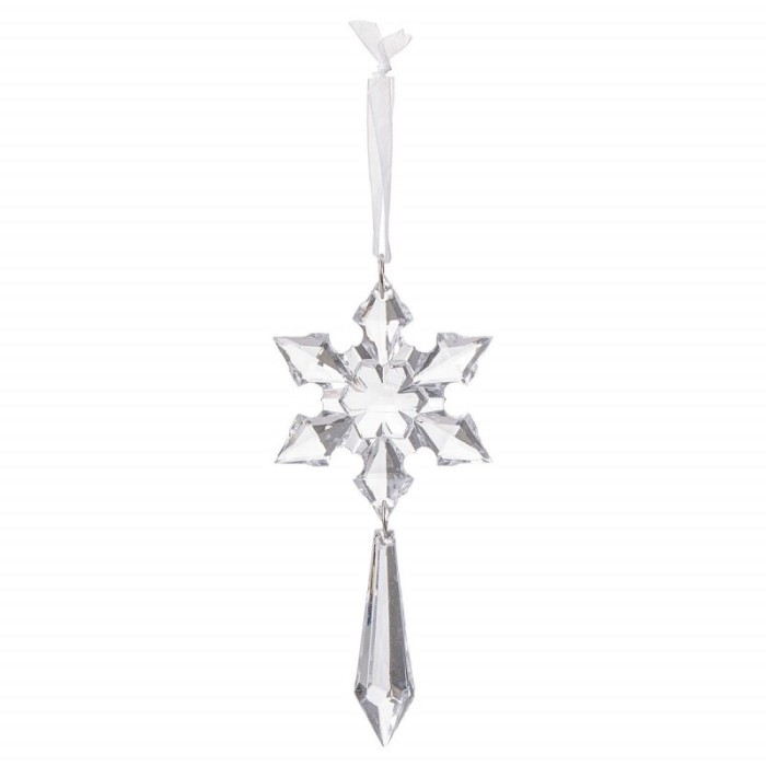 Ornament pentru bradul de Craciun, Plastic/Acril, 12.5m, Argintiu