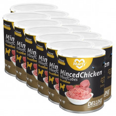 MARTY Deluxe Minced Chicken &amp;amp;amp; Beef Cubes - pui tocat &amp;amp;amp; vita bucati 12 x 800 g foto