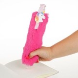 Pix gigant cu corp pufos si figurina unicorn, 28 cm, fucsia, CMCLASS