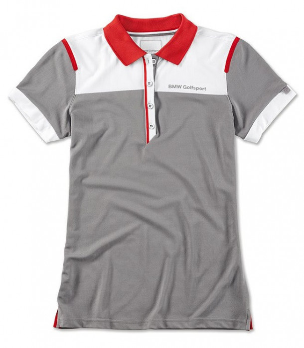 Tricou Polo Dama Oe Bmw Golfsport Gri / Alb / Rosu Marime S 80142460929