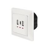 PRIZA LOGILINK, de perete, 2 x USB-A 5V/2.4A, 1 x USB-C 5V/3A, ingropata, martori LED, alb, &quot;PA0254&quot; (timbru verde 0.18 lei)