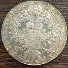 (A24) MONEDA DIN ARGINT AUSTRIA - 1 THALER 1780 SF, MARIA THERESIA, REBATERE