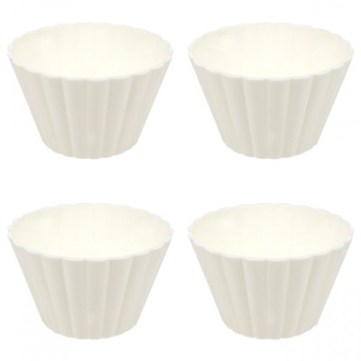 Set boluri, 4 piese, 125 ml, Plastic, Alb foto