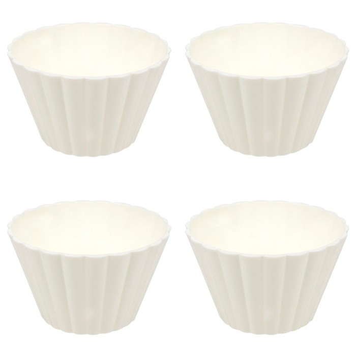 Set boluri, 4 piese, 125 ml, Plastic, Alb