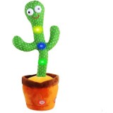 Cactus Dansator Plus, Jucarie Interactiva cu Acumulator USB, Canta, Repeta, Inregistreaza, Lumineaza, 31cm, Reincarcabil, Copii 2+