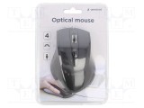 Mouse optic USB GEMBIRD negru cu cablu 1,35m, 4 butoane