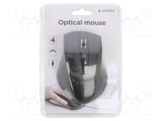 Mouse optic USB GEMBIRD negru cu cablu 1,35m, 4 butoane