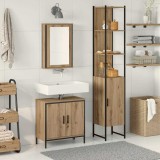 Cumpara ieftin Set de mobilier pentru baie 3 buc. Maro Lemn prelucrat