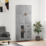vidaXL Dulap &icirc;nalt, gri beton, 69,5x34x180, lemn compozit