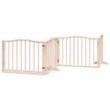 Cumpara ieftin Poarta de caini pliabila cu usa, 4 panouri, 320 cm, lemn plop