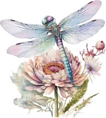 Sticker decorativ, Libelula, Roz, 66 cm, 8354ST-3 foto