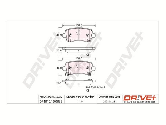 Dr!ve+ DP1010.10.0099 set placute frana,frana disc