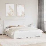 vidaXL Cadru de pat cu sertar cu headboard cu depozitare Lemn compozit 3410289