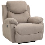 HOMCOM Fotoliu Ergonomic din Material Textil, Rabatabil p&acirc;nă la 150&deg; și Suport pentru Picioare pentru Casă și Birou, 93x88x102 cm, Bej | Aosom Romania