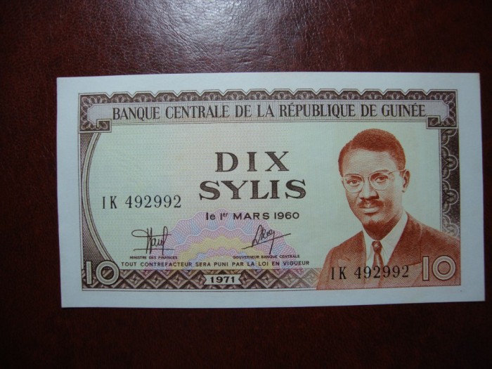 GUINEEA 10 SYLLIS 1971 UNC