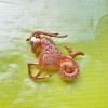 D810-Insigna zodiac CAPRICORN bronz masiv aurit stare foarte buna. Marimi: 5.5/ 5 cm.