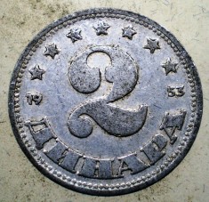 1.659 YUGOSLAVIA JUGOSLAVIA IUGOSLAVIA 2 DINARA DINARI 1953