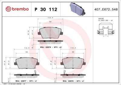 BREMBO P 30 112 PRIME LINE set placute frana,frana disc foto