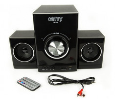 Sistem Audio Camry 2.1 cu Subwoofer, Putere 25W, Afisaj LED, Radio FM, MP3, USB, AUX, Telecomanda foto