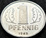 Moneda 1 PFENNIG - RD GERMANA / Germania Democrata, anul 1983 * cod 946