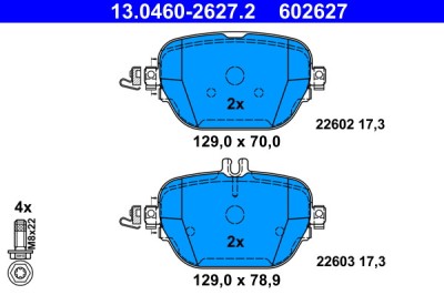 ATE 13.0460-2627.2 set placute frana,frana disc foto