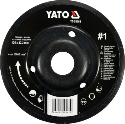 Disc circular depresat raspel pentru lemn convex 125x22.2 mm tip 1 YATO foto