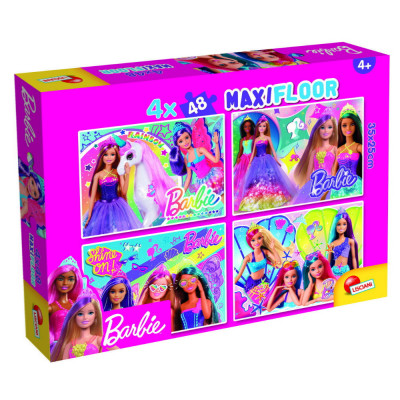 Puzzle de colorat maxi - Barbie (4 x 48 de piese) foto