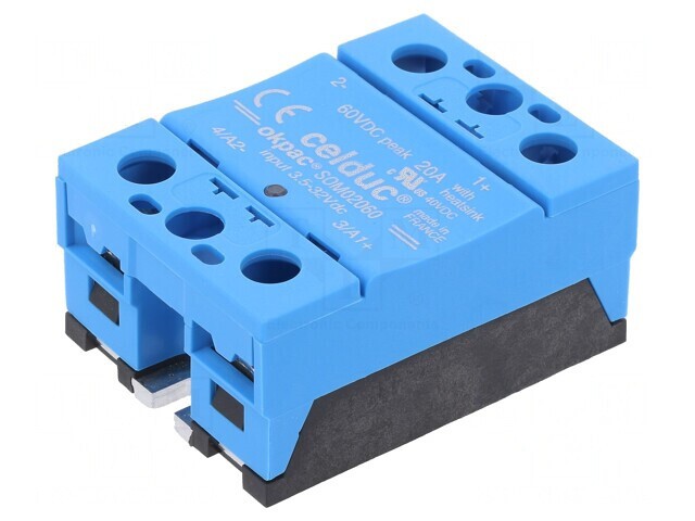 Releu semiconductor 1-fazat 20A 3,5-32VDC 5-40VDC