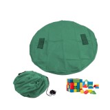 Covor si organizator 2 in 1 pentru joaca si jucarii, usor de transportat si demontat, diametru 90 cm Verde