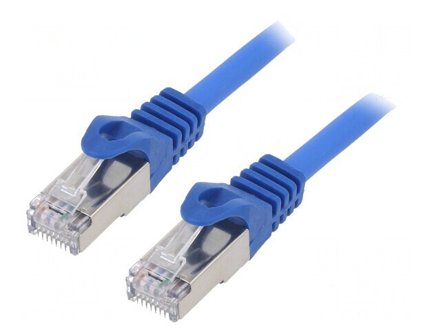Patch Cord S/FTP Cat 6a Cupru LSZH Albastru 1m