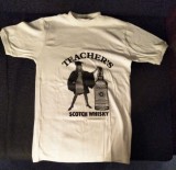 GE - Tricou vechi / COMTURIST comunism Romania / reclama whisky &quot;TEACHERS&quot; / fabricat Marea Britanie (UK) marime 36