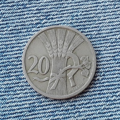 20 Haleru 1922 Cehoslovacia foto