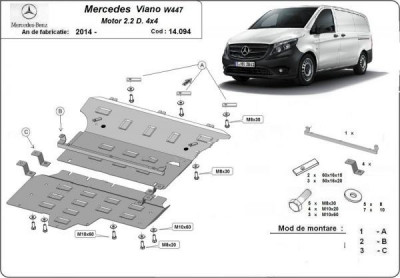 Scut motor metalic Mercedes Viano W447 2.2Diesel, 4x4 2014-prezent foto